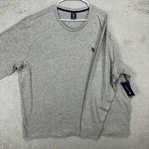 U.S Polo Assn. T-Shirt Tee 3XL Heather Gray Cotton Crewneck Long Sleeve Logo NEW